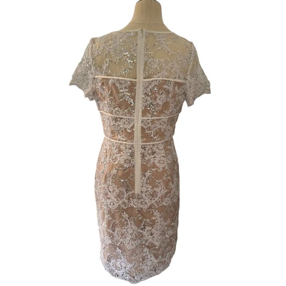 NWT Shani V neck Embroidery Short Sleeve Lace Sequin Cocktail Dress Size 8 - Picture 3 of 15